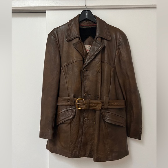 Vintage Irvin Foster Belted Leather Coat